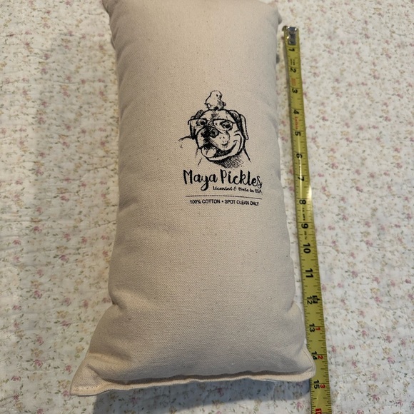 Maya Pickles decorative accent pillow featuring sugar skull art.  Made in USA. - Picture 2 of 4